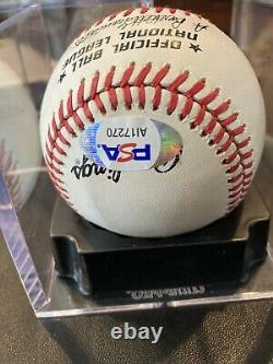 Hank Aaron Autograph Signed Official MLB National League Baseball PSA/DNA Auto