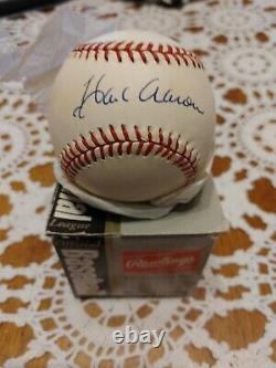 Hank Aaron Autographed Official MLB National League Baseball in Box