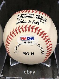 Hank Aaron Autographed Official National League Baseball (William White) PSA
