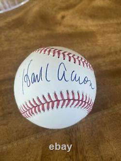 Hank Aaron Autographed Signed Official Major League Baseball Steiner Hologram