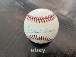 Hank Aaron Eddie Mathews Official National League Signed Baseball