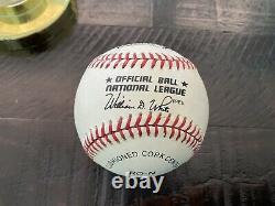 Hank Aaron Eddie Mathews Official National League Signed Baseball