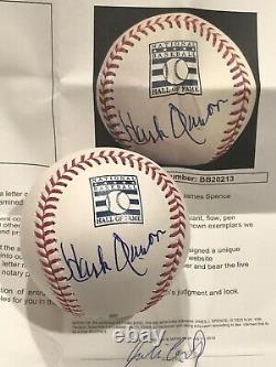 Hank Aaron Signed Eawlings Official Major League HOF Logo Baseball Jsa Letter