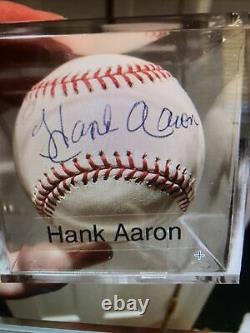 Hank Aaron Signed Official Major League Baseball Atlanta Braves HOF