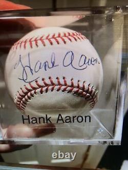Hank Aaron Signed Official Major League Baseball Atlanta Braves HOF