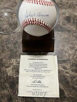 Hank Aaron Signed Official National League Baseball William D. White With COA