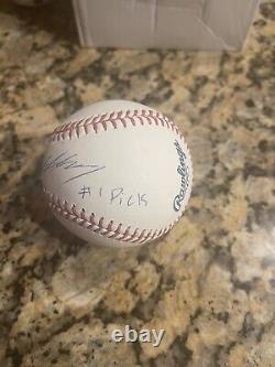 JACKSON HOLLIDAY SIGNED OFFICIAL MAJOR LEAGUE BASEBALL with#1 PICK INSCRIPTION