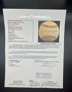 JOE DIMAGGIO Autographed Official American League Baseball Bobby Brown JSA/LOA