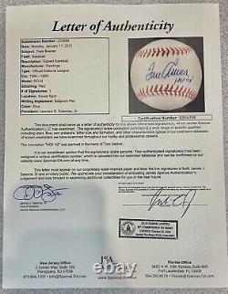 JSA LOATom Seaver HOF 92 New York Mets Signed Official National League Baseball