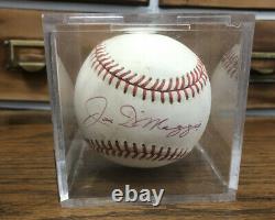 Joe DiMaggio Autographed Official American League Baseball New York Yankees HOF