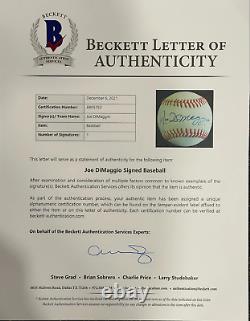 Joe DiMaggio autographed Official Major League Baseball (Beckett)