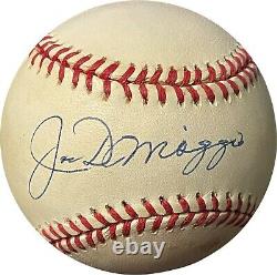 Joe DiMaggio signed ROAL Rawlings Official American League Baseball minor tone