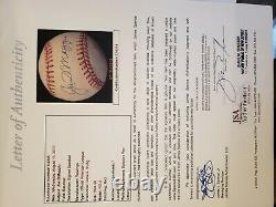 Joe Dimaggio Autographed Rowlings Official American League BaseballFull JSA LOA