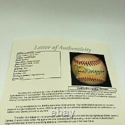 Joe Dimaggio Signed Autographed Official League Baseball With JSA COA