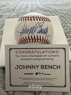 Johnny Bench Signed Autographed Official Major League Baseball