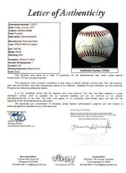 Johnny Unitas signed RONL Official Rawlings National League Baseball- JSA