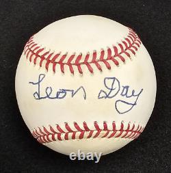 LEON DAY Signed Official MLB Baseball-NEGRO LEAGUES-NEWARK EAGLES-PSA