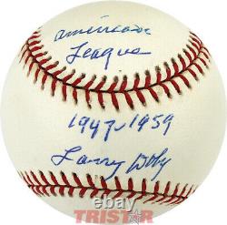 Larry Doby Signed Official Al Baseball Inscribed American League 1947-1959 Psa