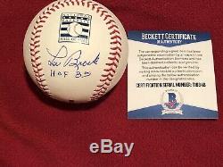 Lou Brock Signed Rawlings Official Major League Baseball HOF Logo Beckett
