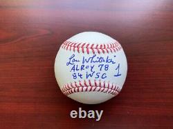 Lou Whitaker Autographed Official Major League Ball 1978 Roy/1984 Wsc Bas