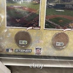 MLB National League Ballparks Picture Plaque official dirt capsules framed RARE