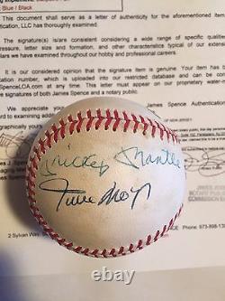 Mantle, Mays, Snider Autographed Official National League Baseball JSA LOA
