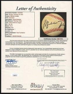 Michael Jordan Signed 1980's Official National League Baseball JSA COA