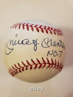 Mickey Mantle #7 Autographed Official American League BaseballFull JSA LOA