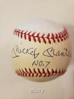 Mickey Mantle Autographed Official American League BaseballFull PSA LOA #5
