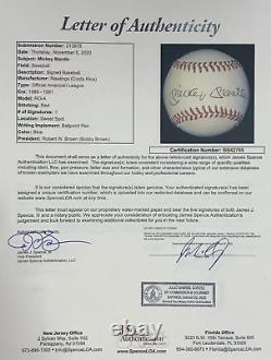 Mickey Mantle Autographed Official American League Baseball (JSA)