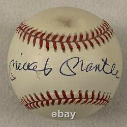 Mickey Mantle Autographed Official American League MLB Baseball Upper Deck