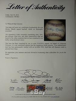Mickey Mantle Psa/dna Signed Official American League Baseball Autograph #o01682