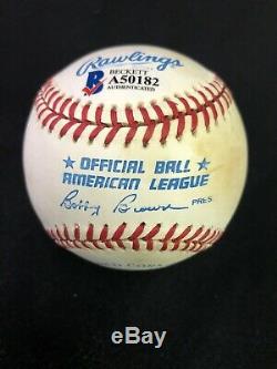Mickey Mantle Signed Autographed Official American League Baseball Beckett LOA