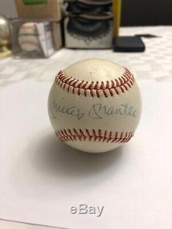 Mickey Mantle Signed Baseball On Official American League Bobby Brown Baseball