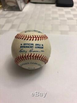 Mickey Mantle Signed Baseball On Official American League Bobby Brown Baseball