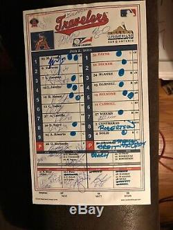 Mike Trout Arkansas Travelers AA Texas League Official Game Used Lineup Card 1/1