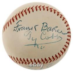 Mint Ty Cobb & Frank Baker Signed Official National League Baseball PSA DNA COA