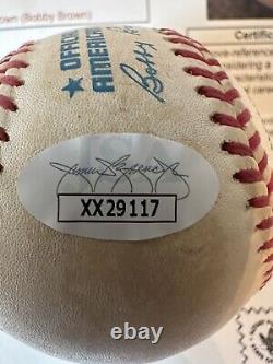 Muhammad Ali Autographed Official Major League AL Bobby Brown Baseball JSA CERT