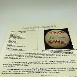 Nice Hank Aaron Signed Official National League Baseball JSA COA