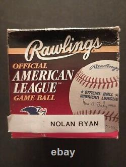 Nolan Ryan Autographed Baseball Rawlings Official American League Game Ball