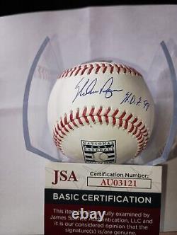 Nolan Ryan Signed Hall Of Fame Official Major League Baseball HOF 99 JSA COA