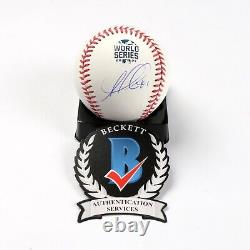 Ozzie Albies Signed Official 2021 World Series Baseball Atlanta Braves Beckett