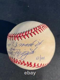 PHIL RIZZUTO signed OFFICIAL AMERICAN LEAGUE Baseball JSA Holy cow I made it