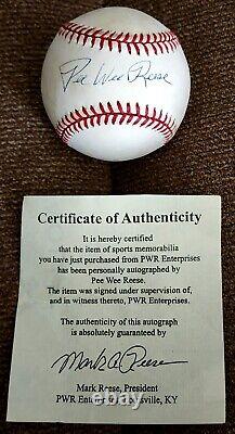 Pee Wee Reese Signed Official Bart Giamatti National League Ball With Coa