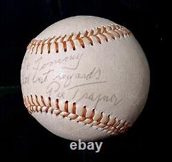 Pie Traynor Signed Official League Vintage Baseball. JSA