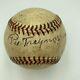 Pie Traynor Single Signed Official National League Baseball JSA COA