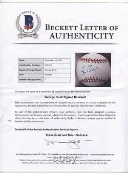 President George HW Bush signed Official Major League Baseball Beckett LOA