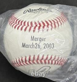 RARE March 26th 2003 K2 Merger Baseball Official League Leather Ball BIG LOGO