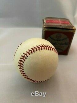 Rare 1930s HARWOOD Official National League Baseball with orig BOX Detroit Tool Co