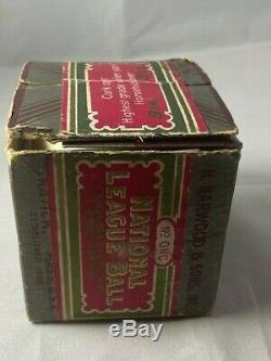Rare 1930s HARWOOD Official National League Baseball with orig BOX Detroit Tool Co